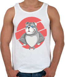 printfashion Muscle dog - Férfi atléta - Fehér (2937616)