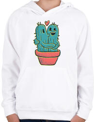 printfashion Kaktusz pár - Gyerek kapucnis pulóver - Fehér (6386910)