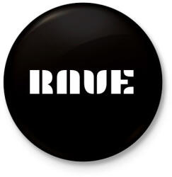 printfashion RAVE - Kitűző, hűtőmágnes - Fekete (11350322)