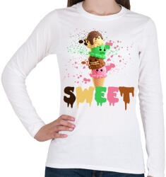 printfashion SWEET - Női hosszú ujjú póló - Fehér (2678114)