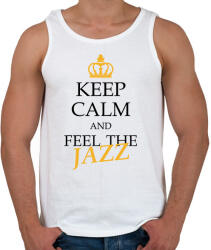 printfashion Keep calm - Jazz - Férfi atléta - Fehér (7655235)