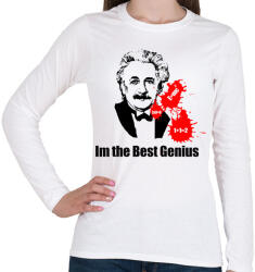 printfashion genius - Női hosszú ujjú póló - Fehér (1242717)
