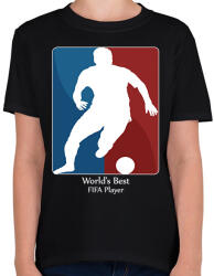 printfashion Legjobb FIFA játékos - Gyerek póló - Fekete (1816050)