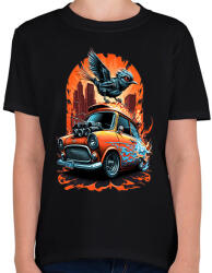 printfashion Hot Rod Retro MINI Car - Gyerek póló - Fekete (13200298)