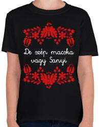 printfashion De szép macska vagy Sanyi - Gyerek póló - Fekete (16377851)