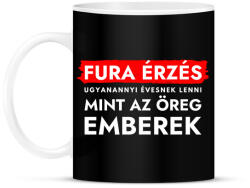 printfashion Fura érzés ugyanannyi évesnek lenni, mint az öreg emberek - Bögre - Fekete (12027324)