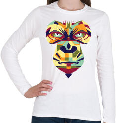 printfashion Gorilla art - Női hosszú ujjú póló - Fehér (3144781)