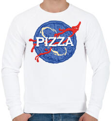 printfashion Pizza Nasa style - Férfi pulóver - Fehér (14309462)