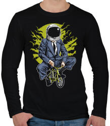 printfashion Űrbiciklis - Férfi hosszú ujjú póló - Fekete (1203858)