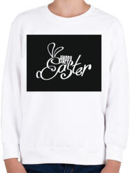 printfashion Happy Easter - Vonallal nyúl - Gyerek pulóver - Fehér (6331194)