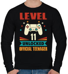 printfashion 11 éves gamer - Férfi pulóver - Fekete (1449402)