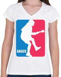 printfashion ACDC Angus - Női V-nyakú póló - Fehér (2939231)