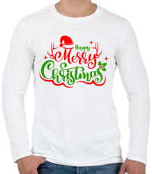 printfashion boldog karácsonyt - Férfi hosszú ujjú póló - Fehér (14624570)
