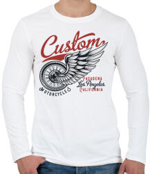 printfashion Motoros 06 - Pasadena Motorcycles - Férfi hosszú ujjú póló - Fehér (4942837)