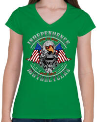 printfashion Függetlenség - Női V-nyakú póló - Zöld (182163)