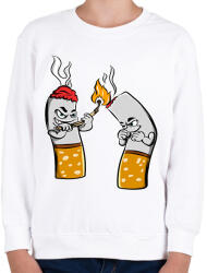 printfashion Cigaretta pár - Gyerek pulóver - Fehér (12047706)