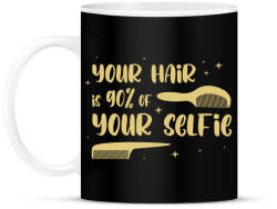 printfashion You hair is 90% of your slefie - Bögre - Fekete (7314836)