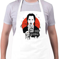 printfashion Wednesday Addams I hate everything - Kötény - Fehér (11392368)
