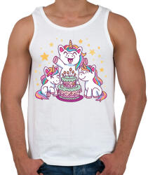 printfashion Unikornis szülinap - Férfi atléta - Fehér (14749335)