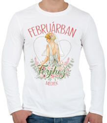 printfashion Februárban férjhez megyek - Férfi hosszú ujjú póló - Fehér (7338354)
