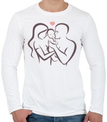 printfashion Család - Férfi hosszú ujjú póló - Fehér (1018650)