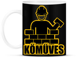printfashion kőműves - Bögre - Fekete (7559658)