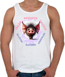 printfashion Vegán aktivista póló - Férfi atléta - Fehér (15785557)