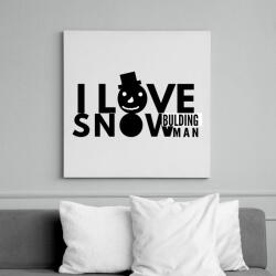 printfashion I LOVE SNOW BULDING MAN - Vászonkép - Fehér (6628867)
