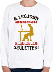 printfashion Informatikus férfi szülinapja március - Gyerek pulóver - Fehér (5616190)