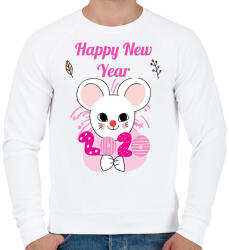 printfashion happy new year - Férfi pulóver - Fehér (2090695)