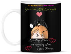 printfashion Orihime x Ulquiorra White Font - Bögre - Fekete (794908)