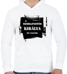 printfashion A szobafestés királya én vagyok - Férfi kapucnis pulóver - Fehér (6403366)