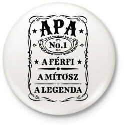 printfashion Apa - fekete - Kitűző, hűtőmágnes - Fehér (13600271)