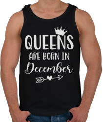 printfashion QUEENS are born in December - Férfi atléta - Fekete (5499745)