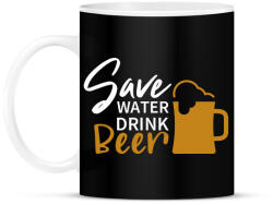 printfashion Óvd a vizet, igyál sört - Bögre - Fekete (2804629)