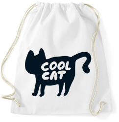 printfashion Cool Cat - Sportzsák, Tornazsák - Fehér (986966)