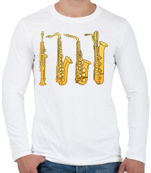 printfashion Fúvós hangszerek - Férfi hosszú ujjú póló - Fehér (4163158)