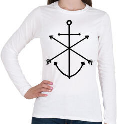 printfashion Minimal Anchor - Női hosszú ujjú póló - Fehér (1615474)