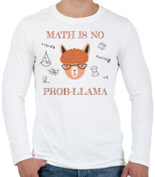 printfashion Math is no prob-llama - Férfi hosszú ujjú póló - Fehér (6455528)
