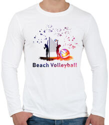 printfashion Beach Volleyball - Férfi hosszú ujjú póló - Fehér (1498983)