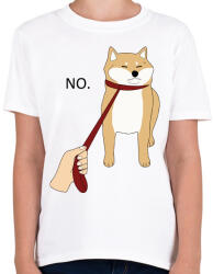 printfashion Shiba inu NEM sétál - Gyerek póló - Fehér (5234525)