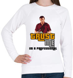 printfashion TRUST ME IM A PROFESSIONAL - Női pulóver - Fehér (2009959)