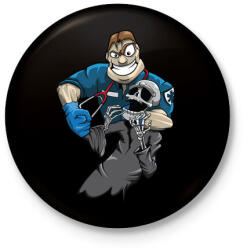 printfashion Paramedic - Kitűző, hűtőmágnes - Fekete (3094432)