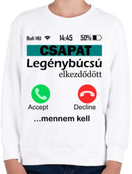 printfashion legénybúcsú telefonos csapat - Gyerek pulóver - Fehér (6344471)