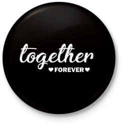printfashion Forever together - páros 1 - Kitűző, hűtőmágnes - Fekete (6069741)