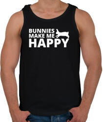 printfashion Bunnies make me happy - Férfi atléta - Fekete (13426873)