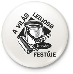 printfashion A világ legjobb festője - Névvel - Kitűző, hűtőmágnes - Fehér (6403249)