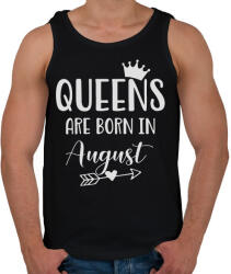 printfashion QUEENS are born in August - Férfi atléta - Fekete (5499741)