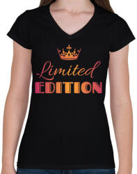 printfashion LIMITED EDITION - Női V-nyakú póló - Fekete (3843742)