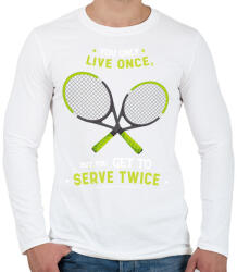 printfashion Tenisz mottó - Férfi hosszú ujjú póló - Fehér (11880263)